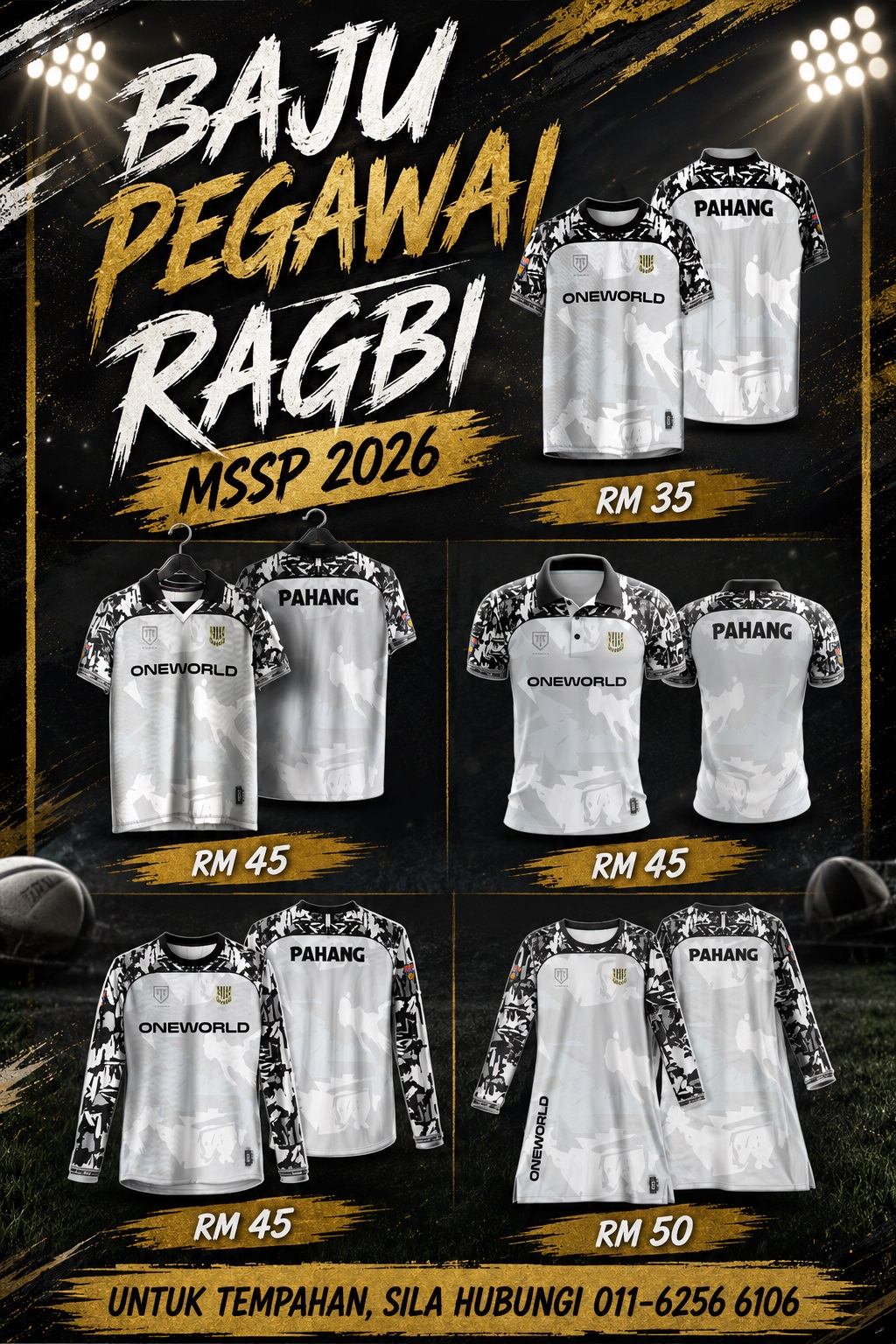 BAJU PEGAWAI MSSM PAHANG RAGBI
